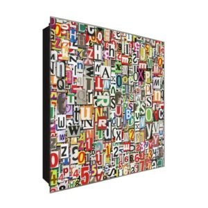  Schlüsselkasten 'Wortspiel' 30x30 Glas, inkl. Haken Schlüsselbrett Schlüssel-Box Design Aufbewahrung