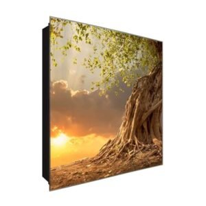  Schlüsselkasten 'Wurzeln am Baum ' 30x30 Glas, inkl. Haken Schlüsselbrett Schlüssel-Box Design Aufbewahrung