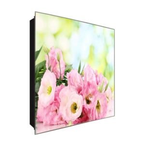  Schlüsselkasten 'Zarte Blumen' 30x30 Glas, inkl. Haken Schlüsselbrett Schlüssel-Box Design Aufbewahrung