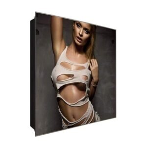  Schlüsselkasten 'Zerschnittenes Shirt' 30x30 Glas, inkl. Haken Schlüsselbrett Schlüssel-Box Design Aufbewahrung