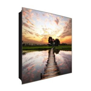  Schlüsselkasten 'Zukunftsblick' 30x30 Glas, inkl. Haken Schlüsselbrett Schlüssel-Box Design Aufbewahrung