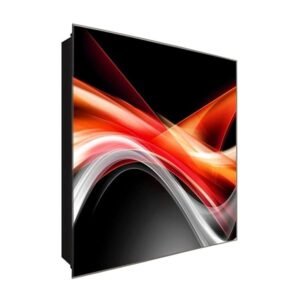  Schlüsselkasten 'red/Withe lightshow' 30x30 Glas, inkl. Haken Schlüsselbrett Schlüssel-Box Design Aufbewahrung