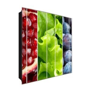  Schlüsselkasten 'rot Grün Blau' 30x30 Glas, inkl. Haken Schlüsselbrett Schlüssel-Box Design Aufbewahrung